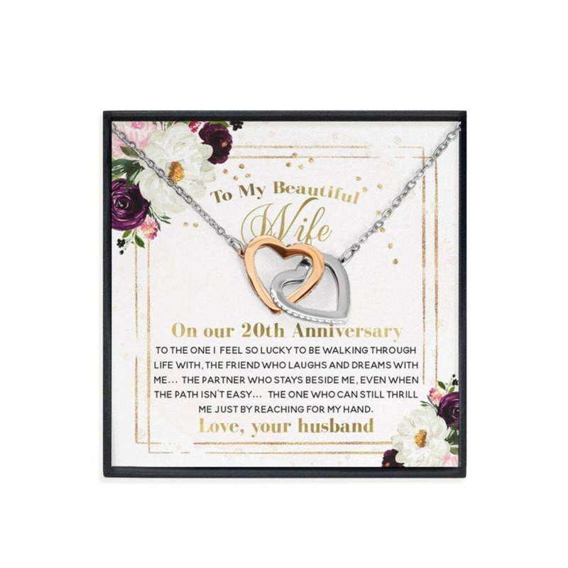 Wife Necklace,20Th Wedding Anniversary Necklace Gift, 20 Years Anniversary Necklace