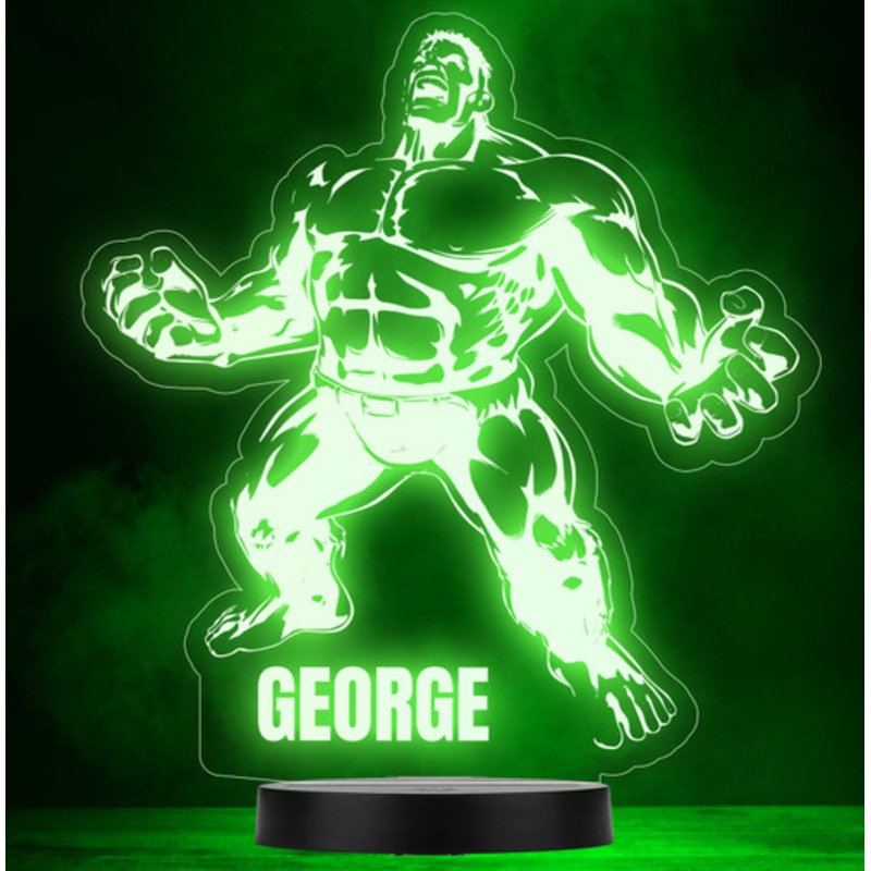 Kids Hulk Superhero Personalised Gift Colour Changing Led Lamp Night Light – The Card Zoo