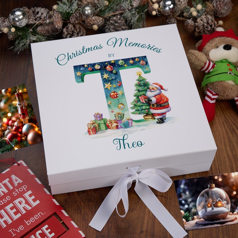 Personalised Christmas Family Baby Keepsake Memory Box With Santa’s Letter