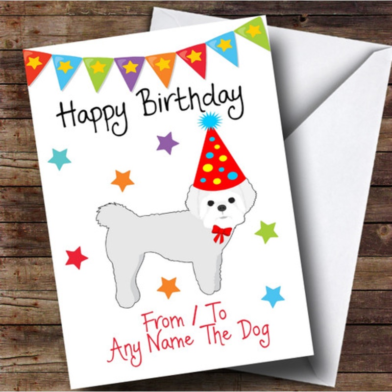 To From Pet Dog White Maltese Terrier Personalised Birthday Card – The Card Zoo