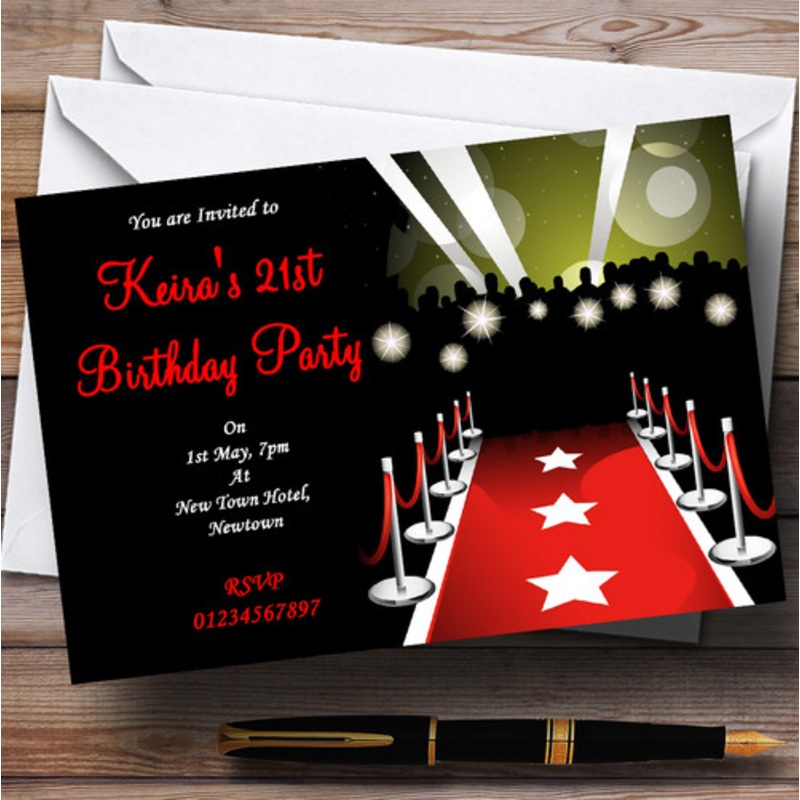 Vip Red Carpet Personalised Party Invitations – The Card Zoo