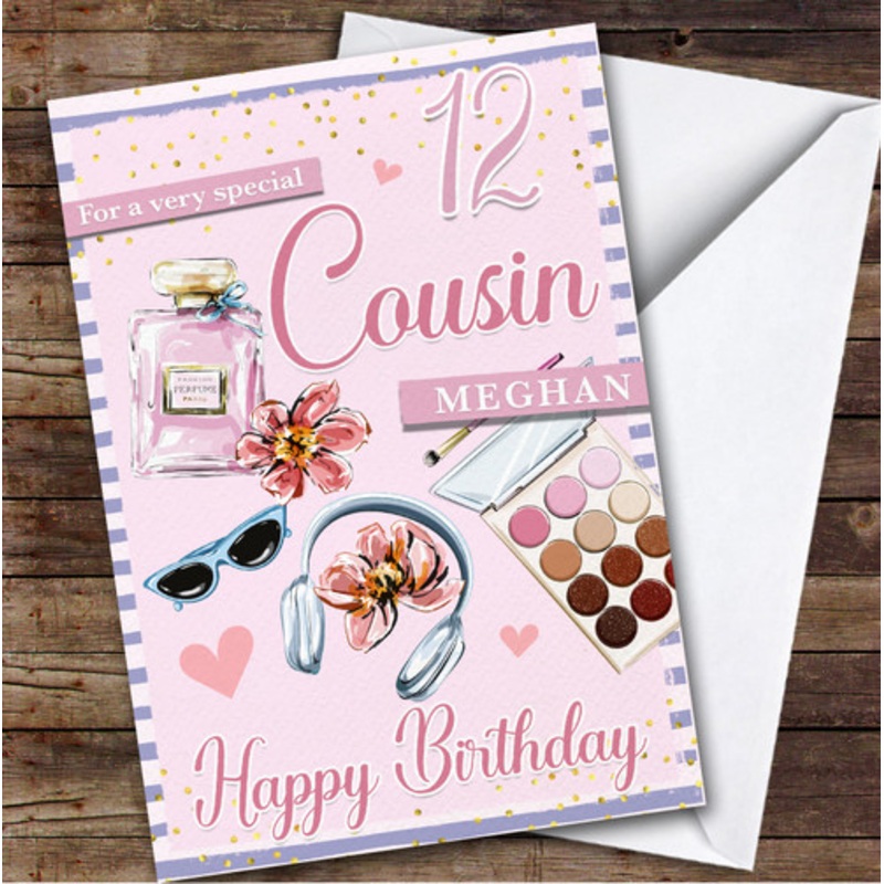 12th Cousin Pink Makeup Custom Personalised Birthday Card – The Card Zoo