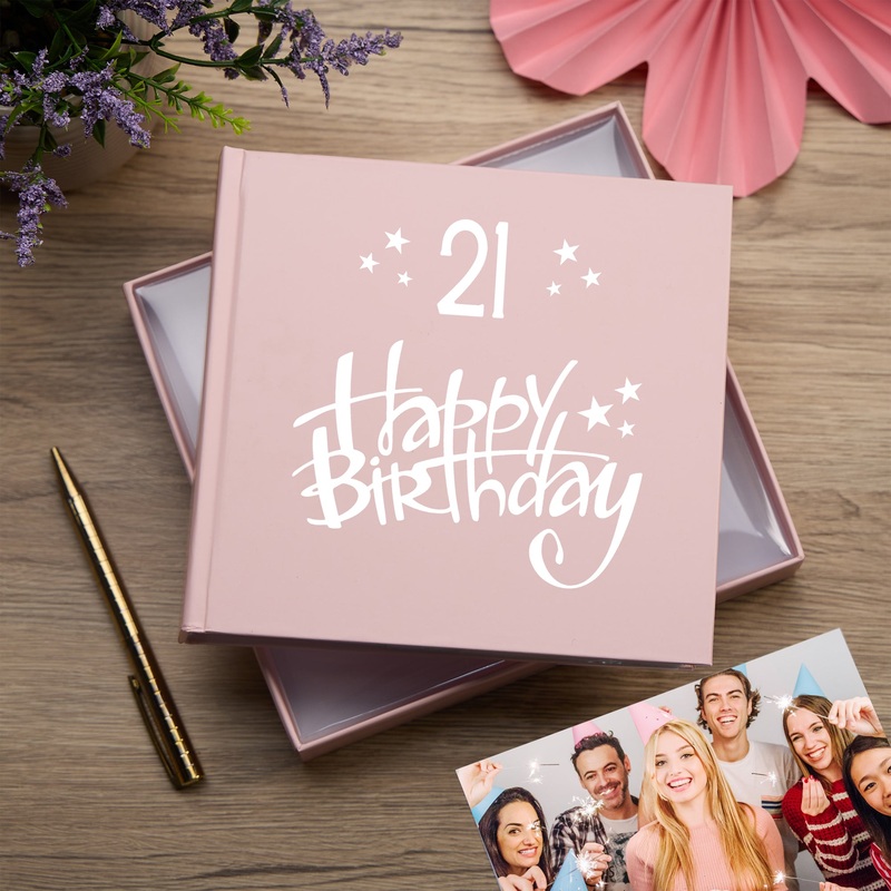 21st Birthday Pink Photo Album Gift For Her 50 x 6 x 4 Photos