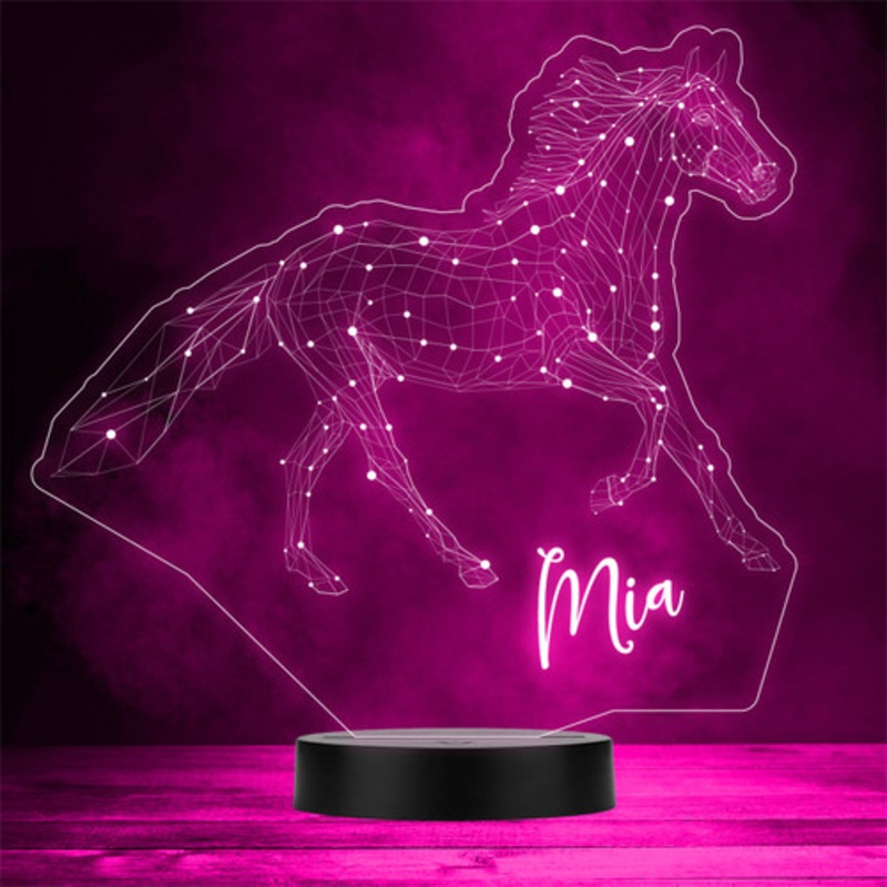 3D Style Geometric Horse Personalised Gift Colour Changing LED Lamp Night Light – The Card Zoo