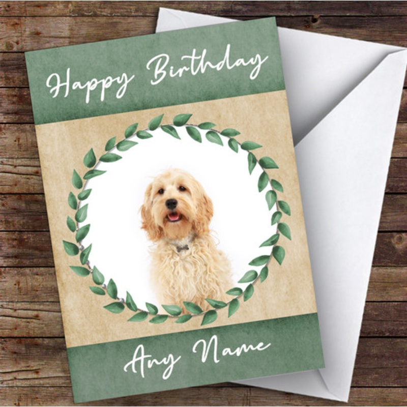Cockapoo Dog Green Animal Personalised Birthday Card – The Card Zoo