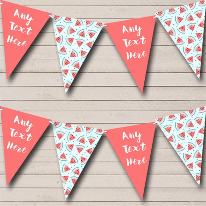 Coral Tropical Watermelon Personalised Birthday Party Bunting – The Card Zoo