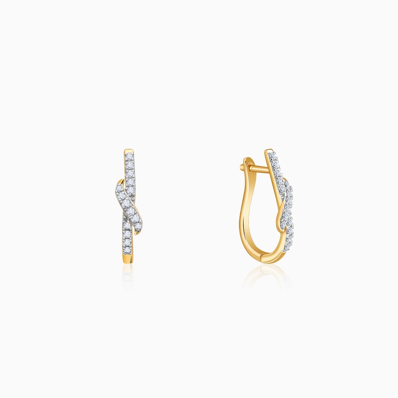 Gold Cross Gracieux Diamond Earrings