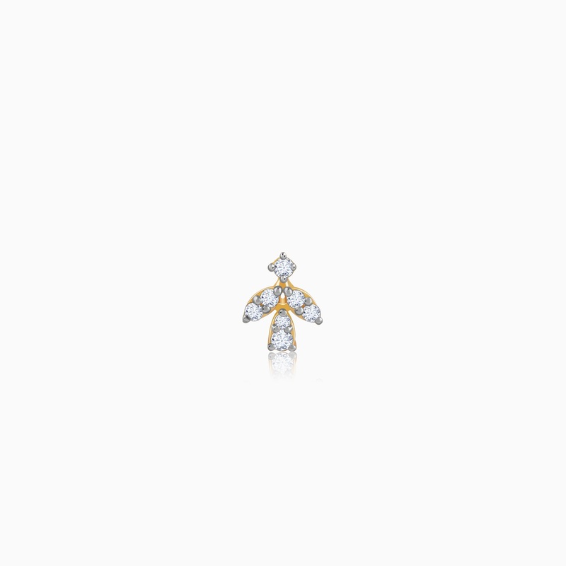 Gold Lushleaf Lab Grown Diamond Nose Pin