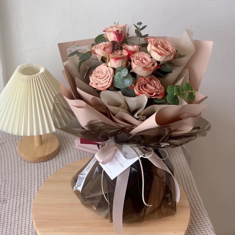 520 Eva Cappuccino Rose Bouquet (Johor Bahru Delivery Only)