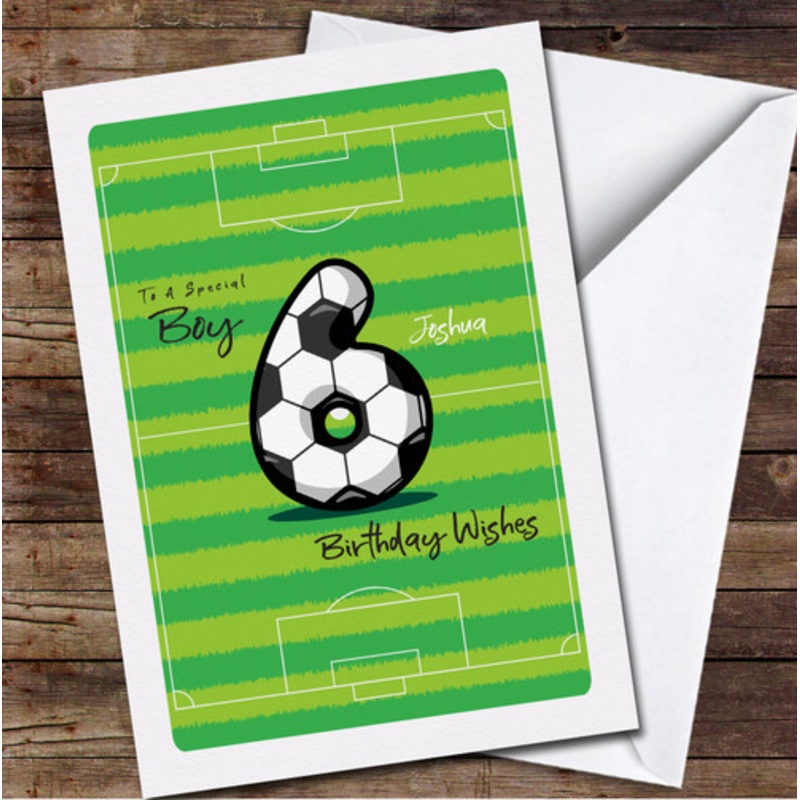 6th Boy Football Number Six Any Age Personalised Birthday Card – The Card Zoo