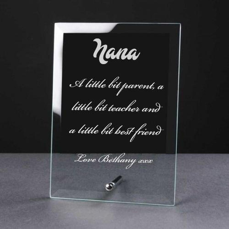 Personalised Engraved Glass Plaque Nana Gift