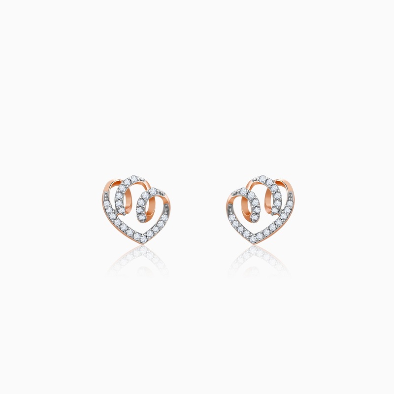 Rose Gold Twirl Lab Grown Diamond Studs
