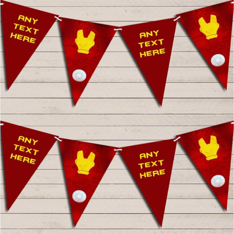 Superhero Iron Man Children’s Birthday Bunting Garland Party Banner – The Card Zoo