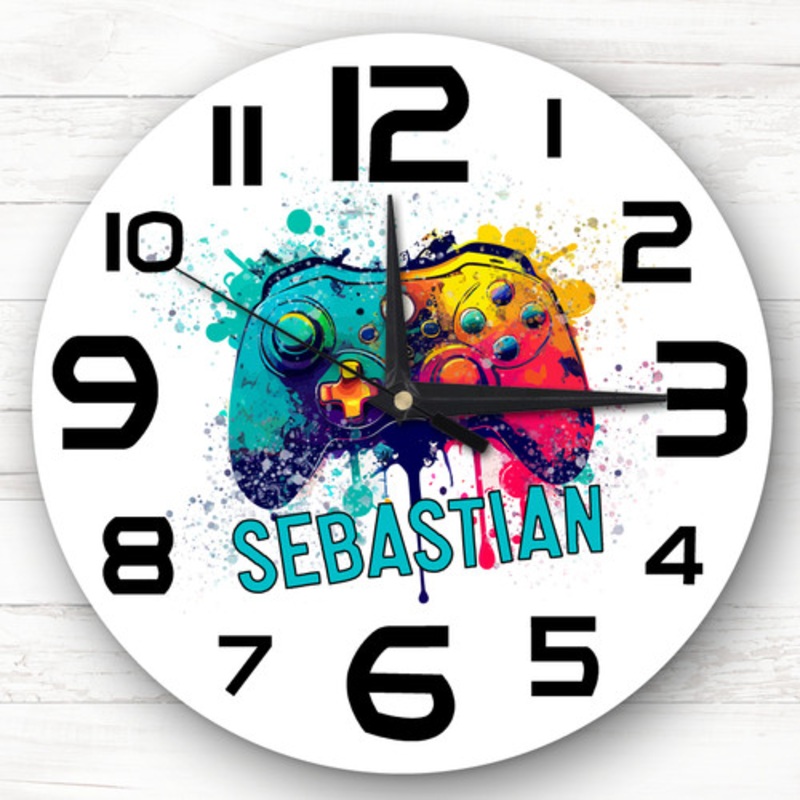 Game Controller Gaming Custom Gift Personalised Clock – The Card Zoo