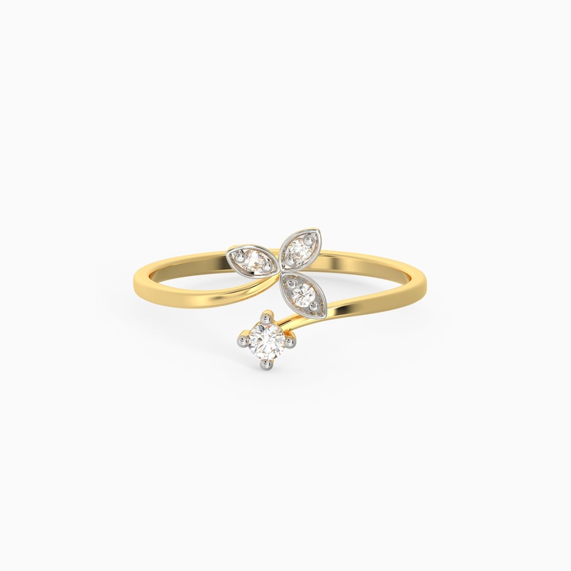 Gold Leaflet Delights Diamond Ring