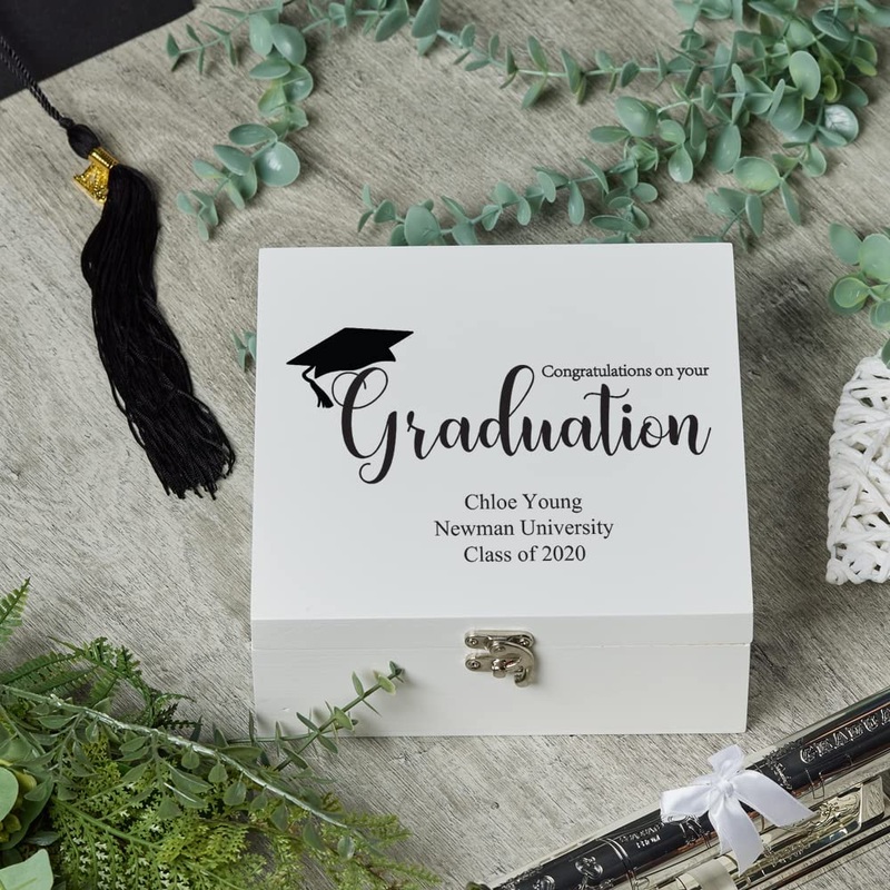 Personalised Graduation Keepsake Memory Wooden Box Gift