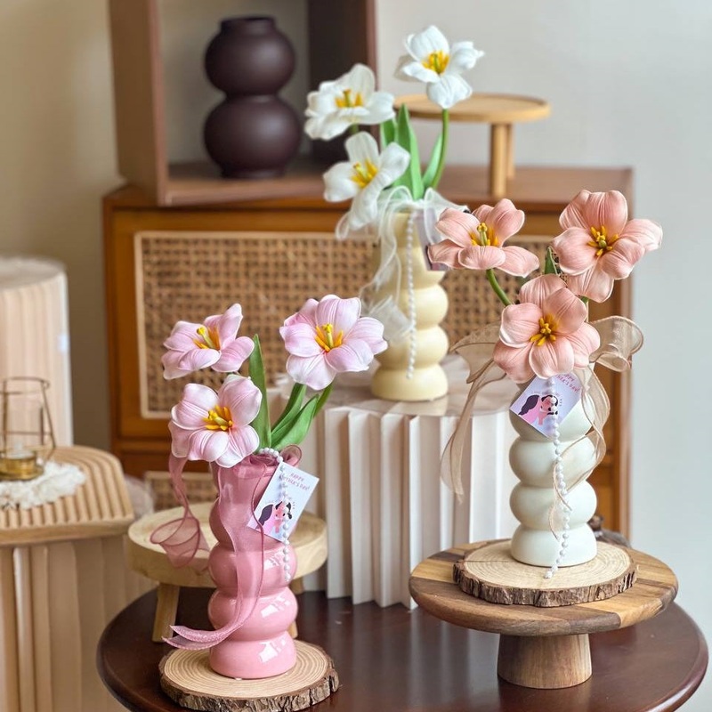 Rainie Artificial Tulip Vase  (Klang Valley Delivery Only)