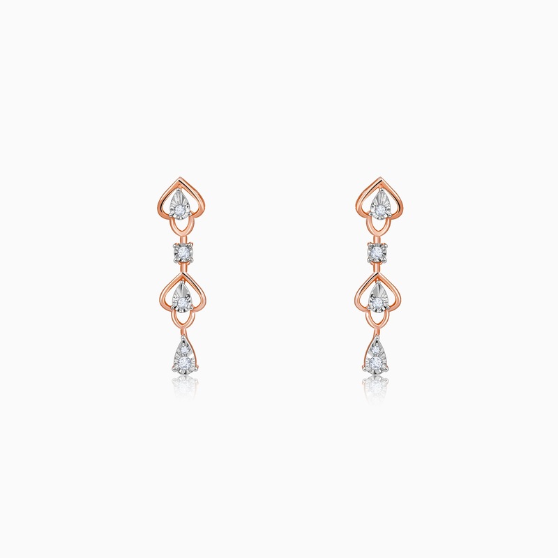 Rose Gold Spirited Spade Lab Grown Diamond Earrings