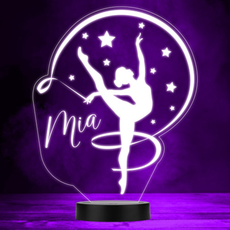 Stars Dancer Gymnast Silhouette Ribbon Gymnastics LED Colour Night Light – The Card Zoo