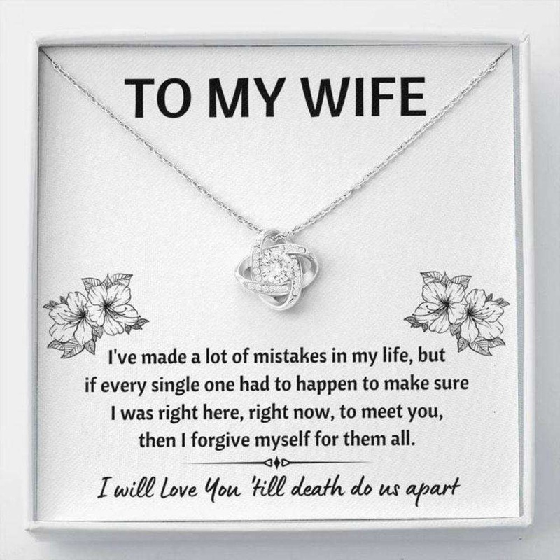 Wife Necklace, To My Wife mistakes Love Knot Necklace Gift From Husband