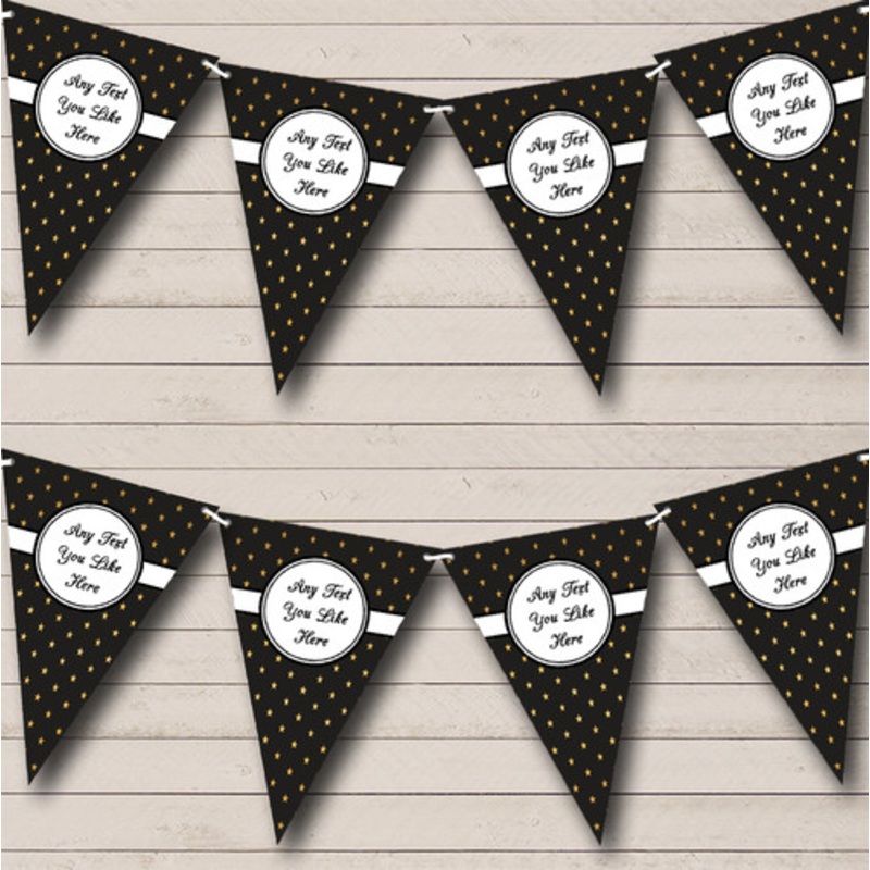 Black And Gold Polkadot Personalised Birthday Party Bunting – The Card Zoo