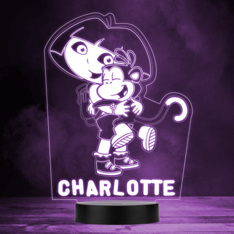 Dora The Explorer and Boots Children’s TV Personalised LED Multicolour Night Light – The Card Zoo