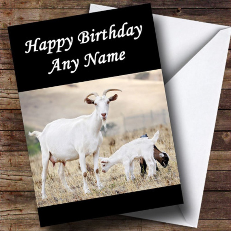 Goat and Baby Personalised Birthday Card – The Card Zoo