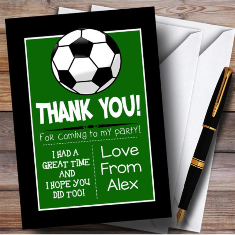 Grass and Black Football Party Thank You Cards – The Card Zoo