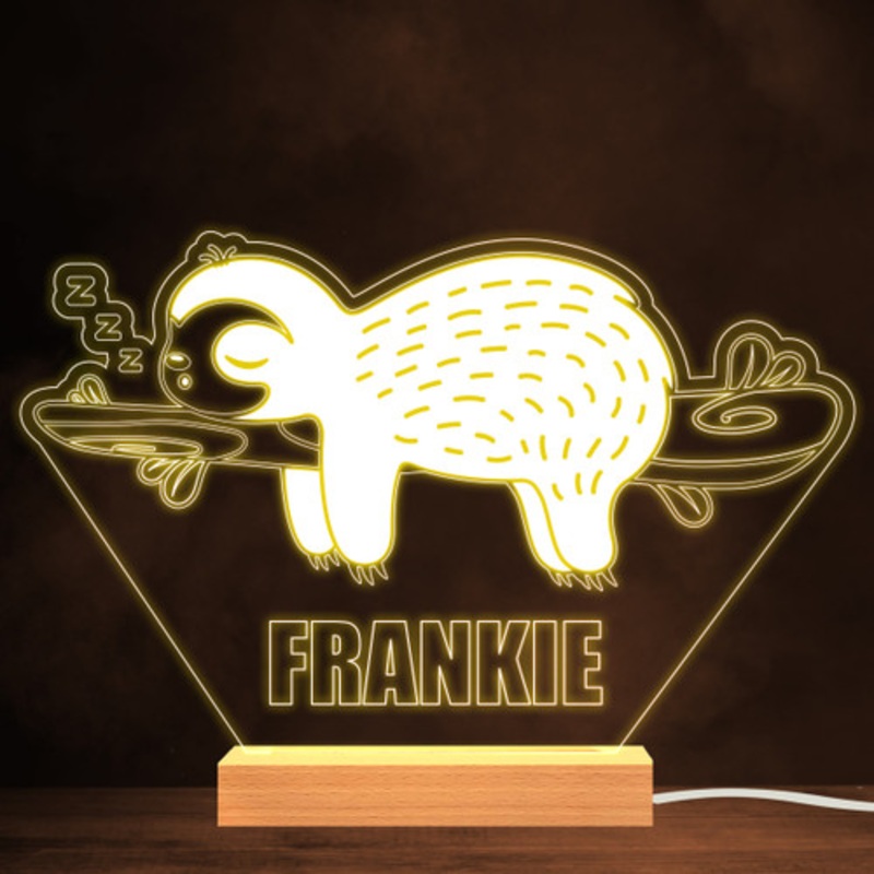 Sleeping Sloth On Branch Warm White Lamp Personalised Gift Night Light – The Card Zoo