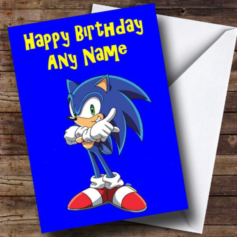 Sonic The Hedgehog Blue Personalised Birthday Card – The Card Zoo