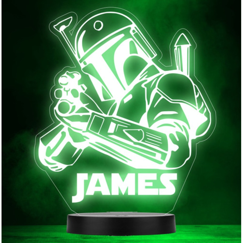 The Mandalorian Star Wars Personalised Gift Colour Changing Led Lamp Night Light – The Card Zoo