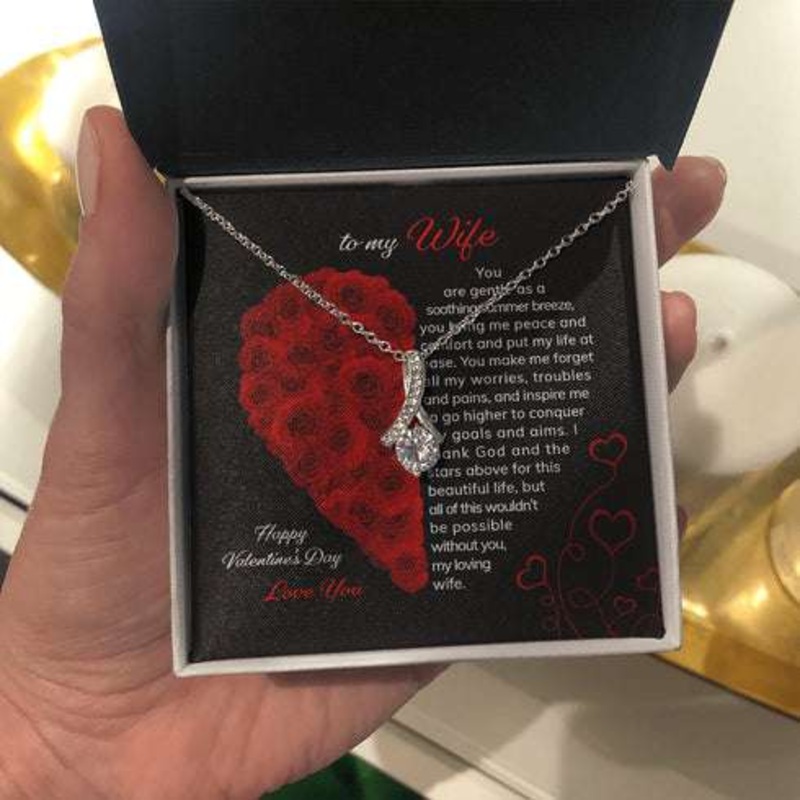 Wife Necklace, To My Wife ValentineS Day Gift Necklace In A Box With Romantic Poem