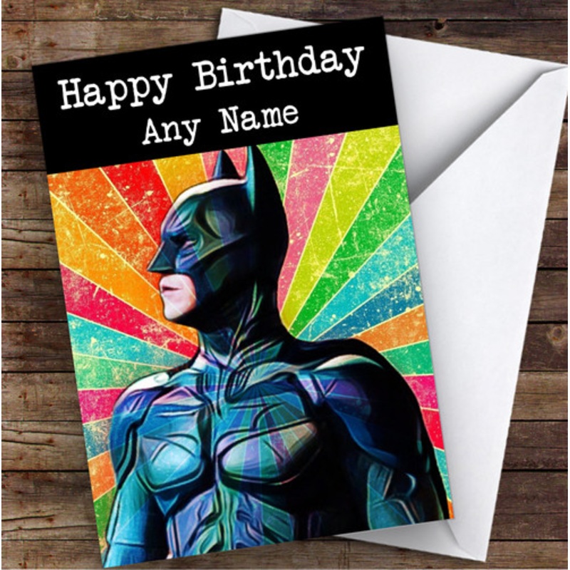 Batman Retro Children’s Kids Personalised Birthday Card – The Card Zoo
