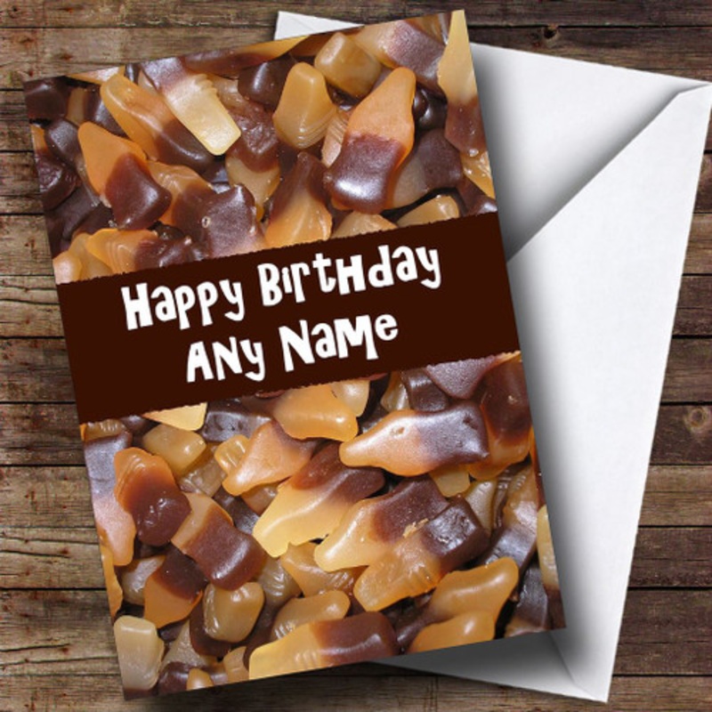 Cola Bottle Sweets Personalised Birthday Card – The Card Zoo