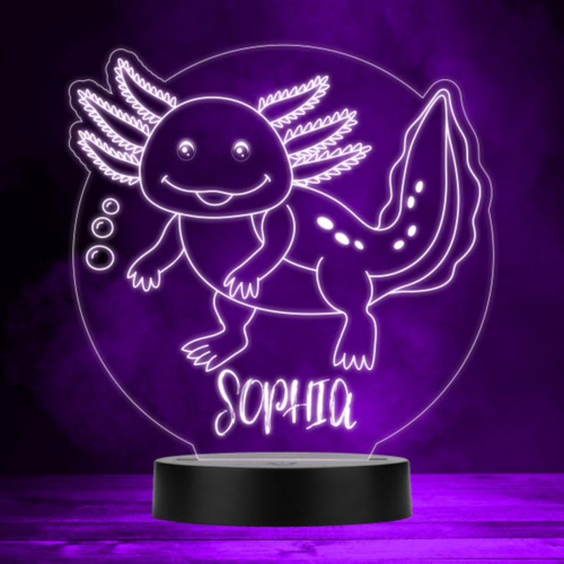 Cute Axolotl Salamander Colour Changing Personalised Gift LED Lamp Night Light – The Card Zoo