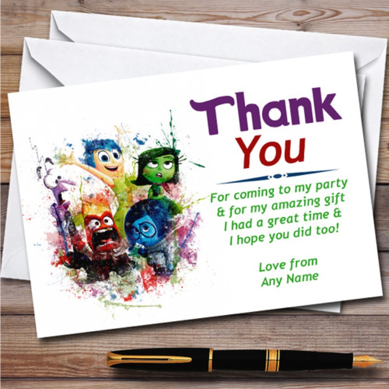 Inside Out Watercolour Splatter Children’s Birthday Party Thank You Cards – The Card Zoo