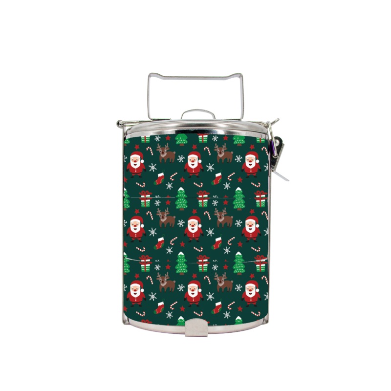 BDARI Tiffin Carrier – Green Christmas (Nationwide Delivery)