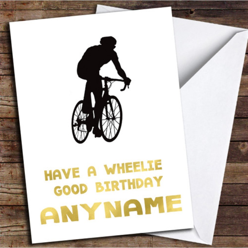 Bike Cycling Funny Joke Wheelie Personalised Birthday Card – The Card Zoo