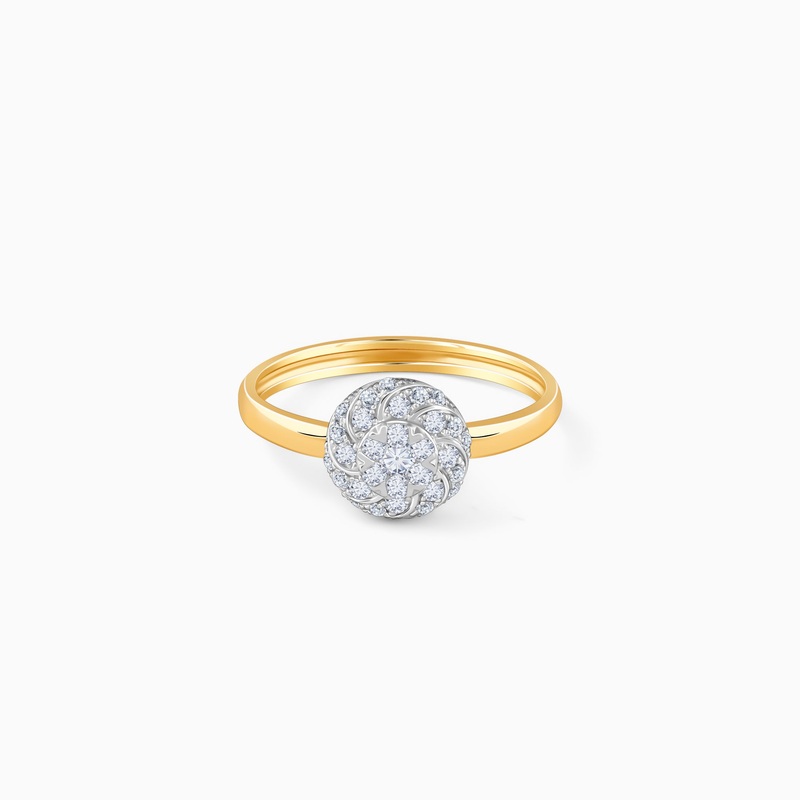 Gold Posy Cluster Lab Grown Diamond Ring