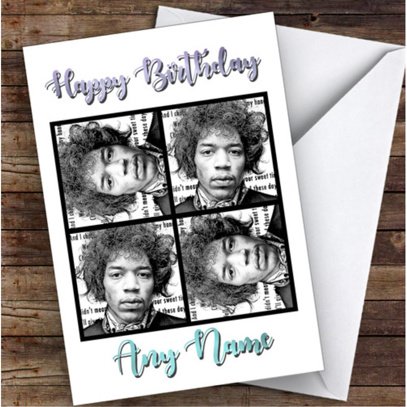 Jimi Hendrix Multi Celebrity Personalised Birthday Card – The Card Zoo