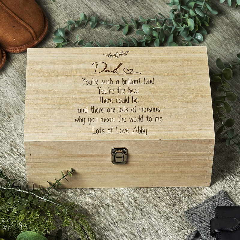 Personalised Large Wooden Dad Sentiment Memory Keepsake Gift