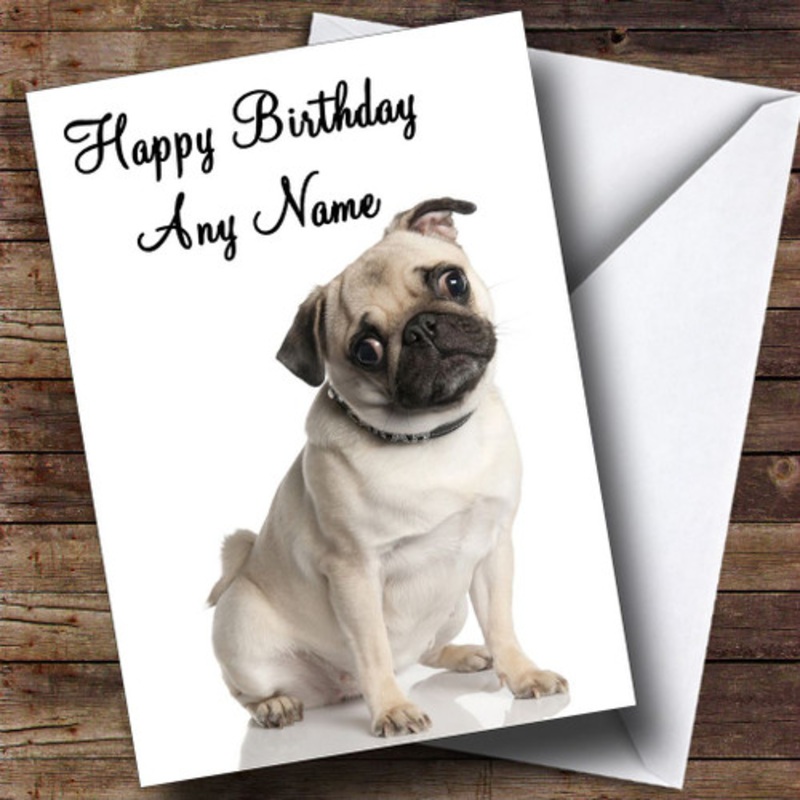 Beautiful Pug Dog Personalised Birthday Card – The Card Zoo