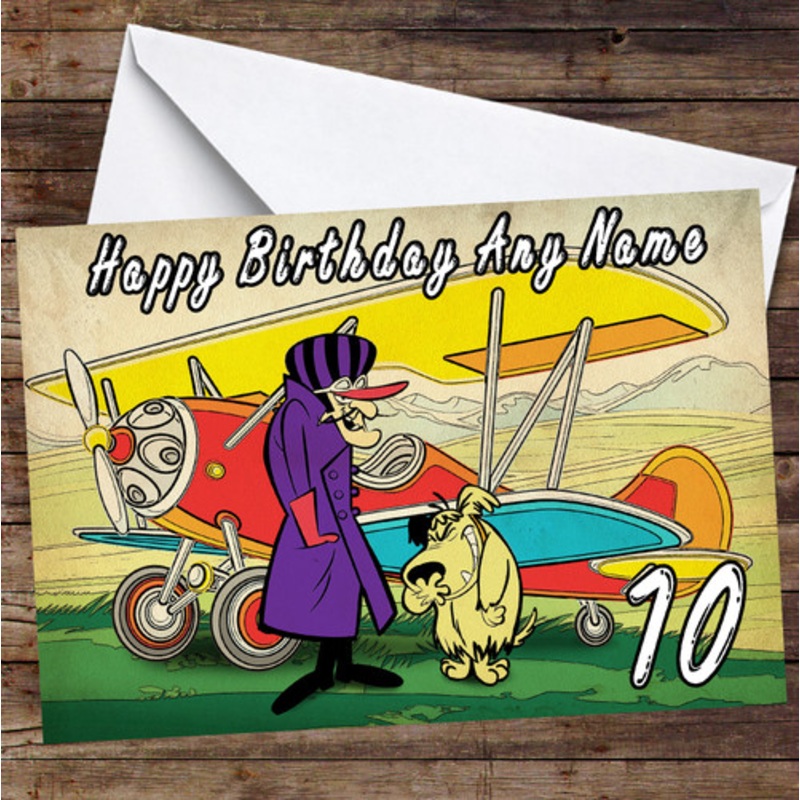 Dastardly And Muttley Vibrant Plane Personalised Birthday Card – The Card Zoo