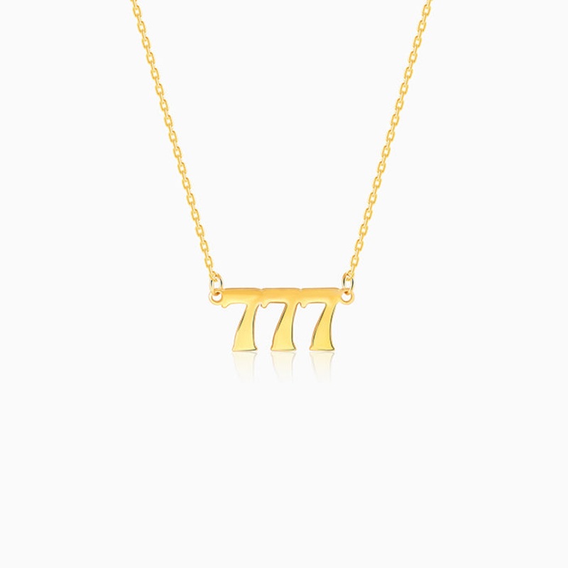 Golden Personalised Triple Numeric Necklace