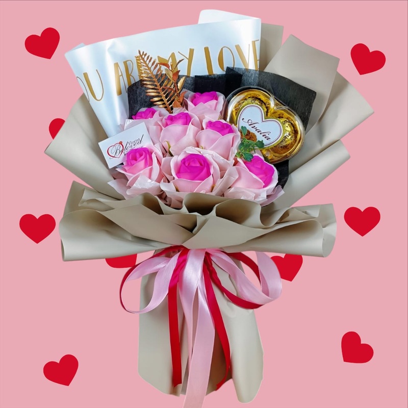 Mandala Soap Rose With Avalia Chocolate Bouquet Artificial Flower (Klang Valley Delivery)