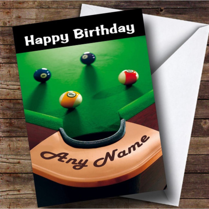 Pool Snooker Table Funny Personalised Birthday Card – The Card Zoo