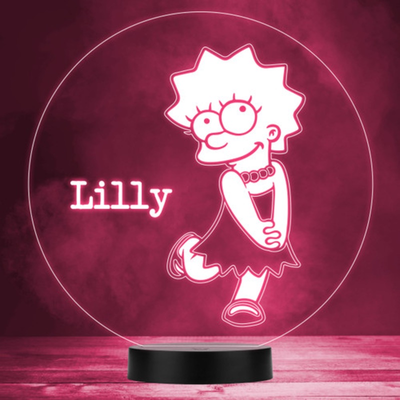 The Simpson’s Family Lisa Kid’s TV Personalised LED Multicolour Night Light – The Card Zoo