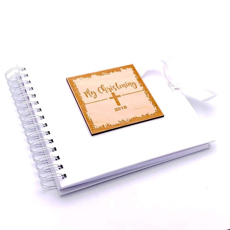 White Christening Scrapbook Photo Album or Guest Book