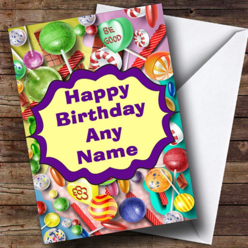 Colourful Kids Sweets Personalised Birthday Card – The Card Zoo