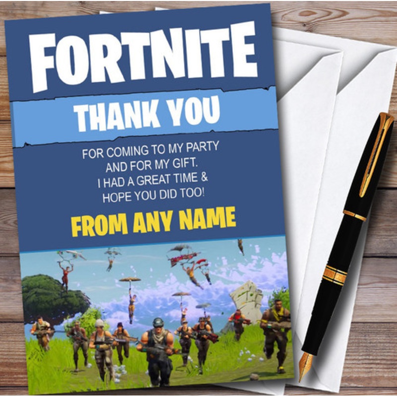 Fortnite Parachute Personalised Children’s Birthday Party Thank You Cards – The Card Zoo